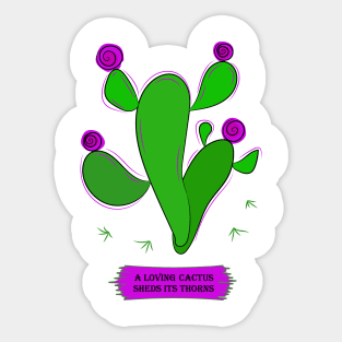 Green bald cactus Sticker